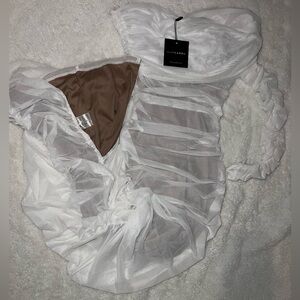 JLUXLABEL White Size M bodycon one sleeved dress